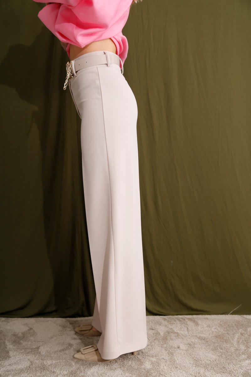 Taş Kemerli Bol Paça Pantolon 50573