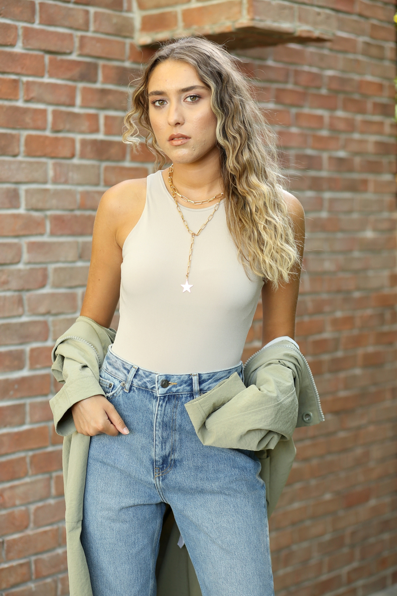 Taş Kolsuz Bodysuit 18073