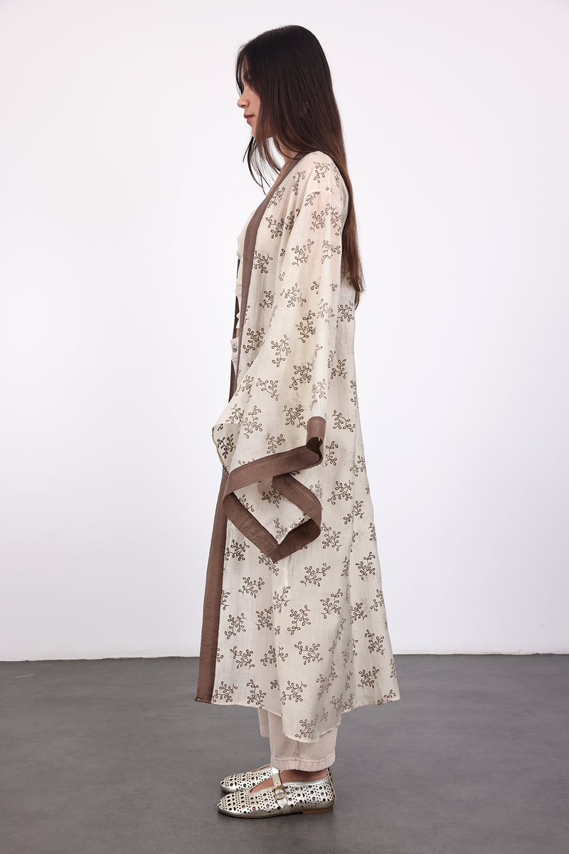 Taş Kuşaklı Nakış İşlemeli Kimono 5097
