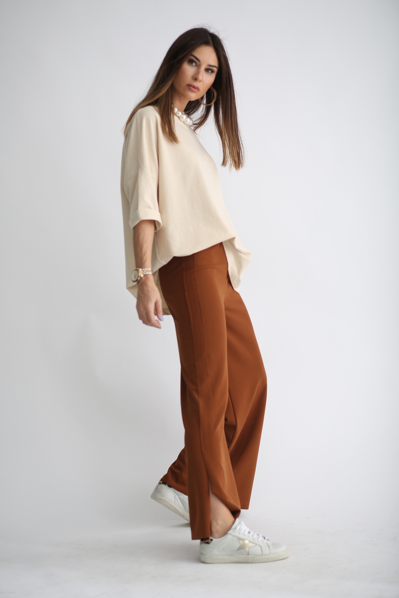 Taş Oversize Duble Kol Basic Tshirt 1280