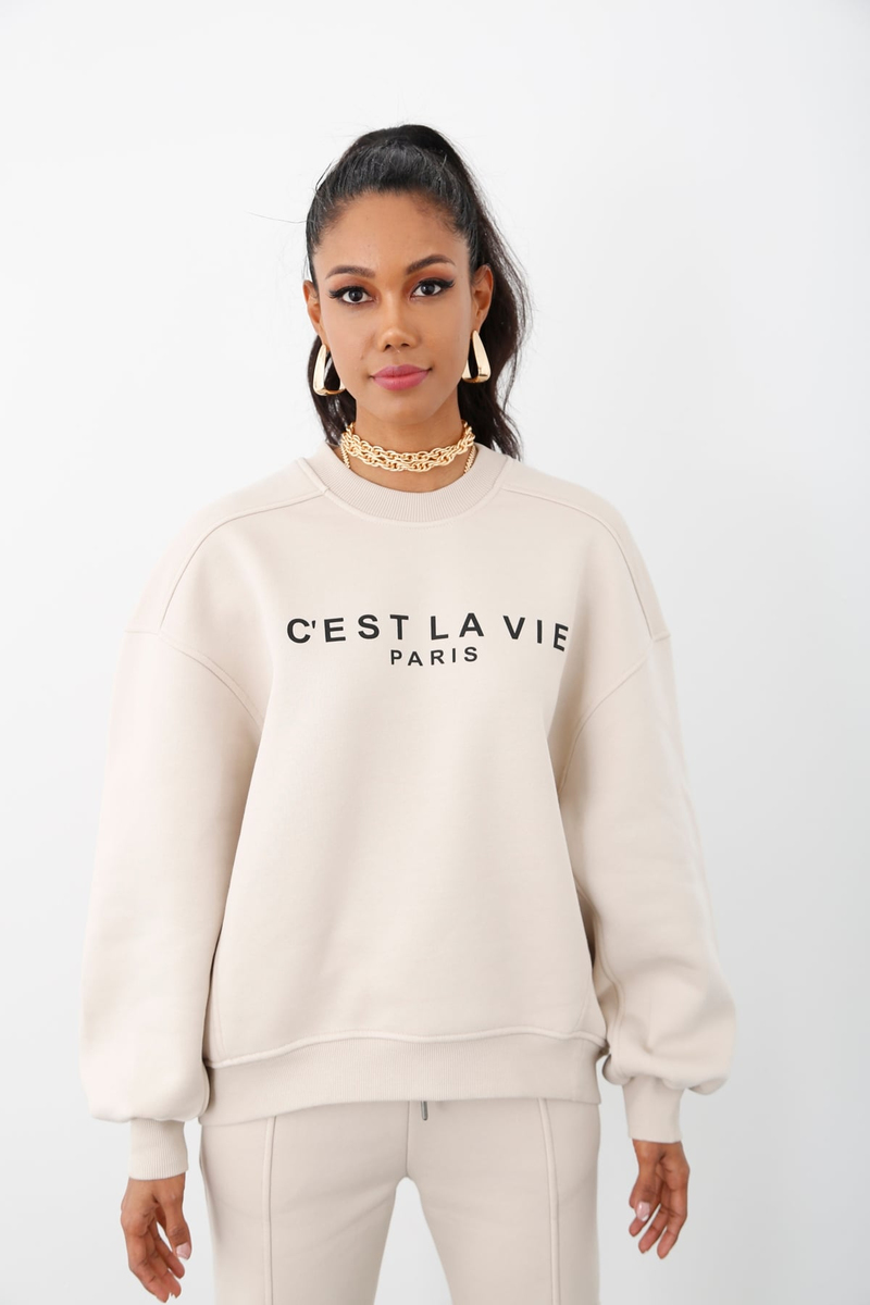 Taş Şardonlu Baskılı Sweatshirt 243