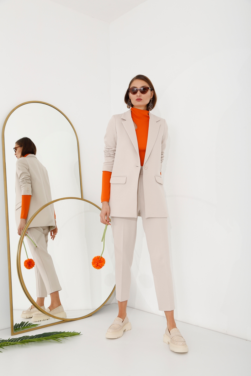 Taş Tek Düğme Blazer Ceket 