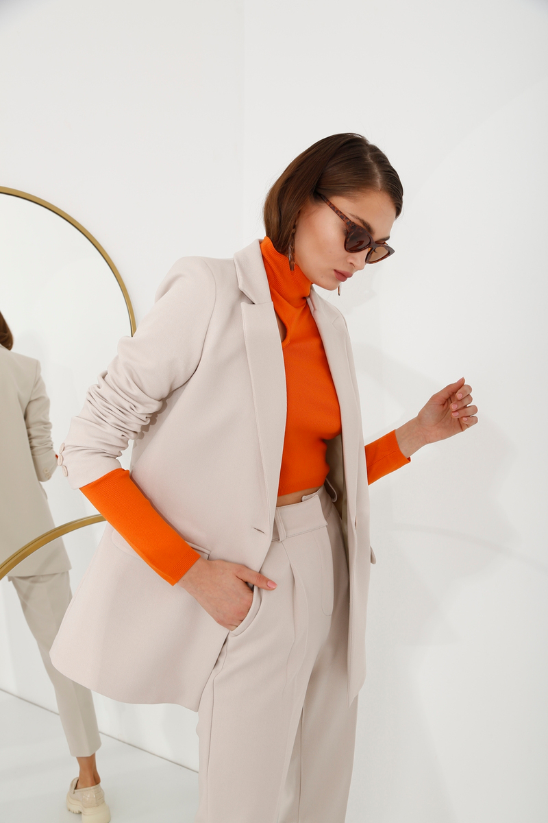 Taş Tek Düğme Blazer Ceket 