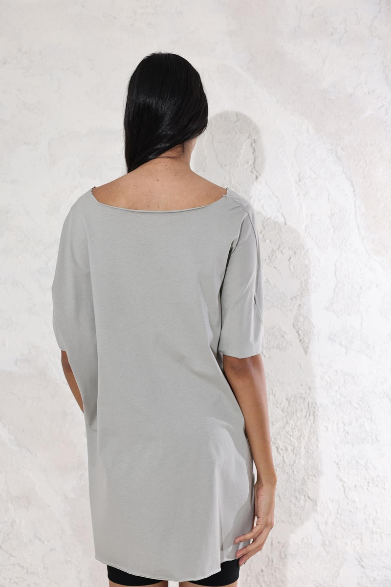 Taş V Yaka Oversize Tişört 0294