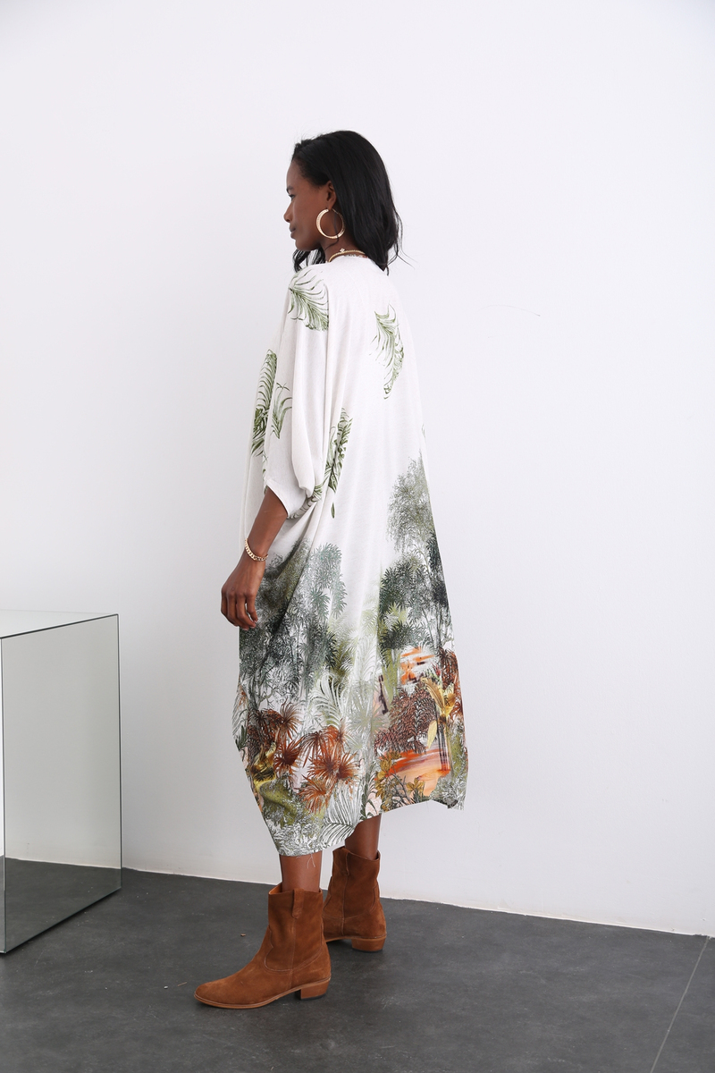 Taş Yarasa Kol Desenli Kimono 54022