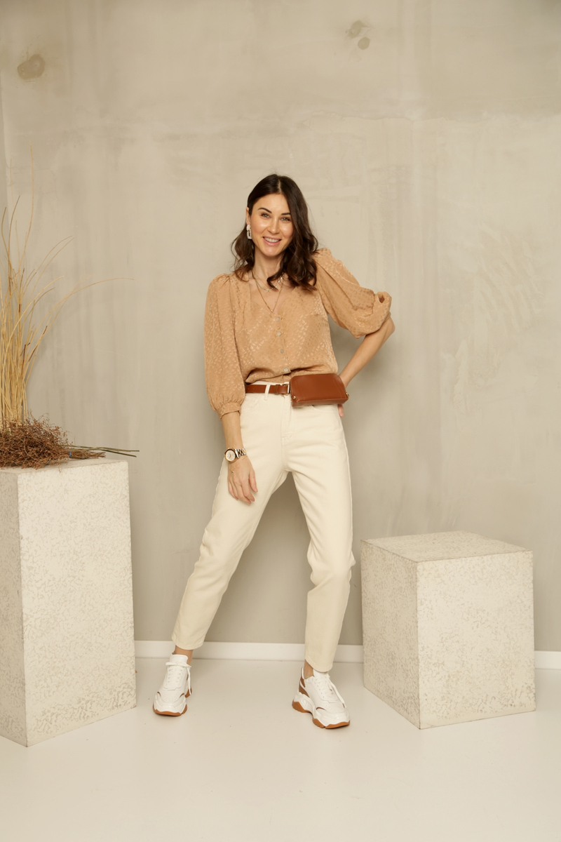 Taş Yüksek Bel Mom Fit 72082
