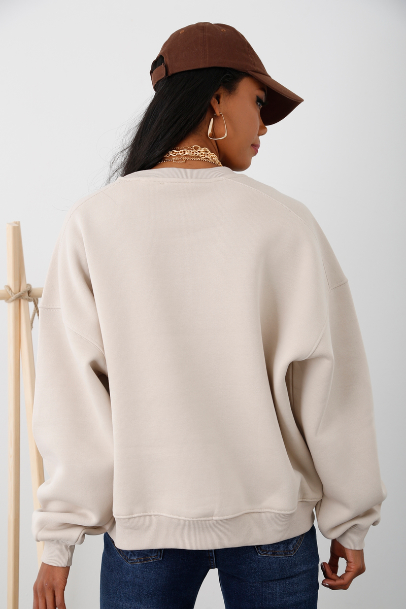 Taş Zürafa Baskılı Şardonlu Sweatshirt 225