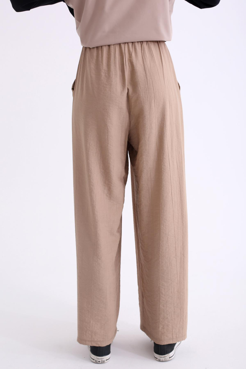 Vizon Beli Lastikli Bol Paça Pantolon 1151