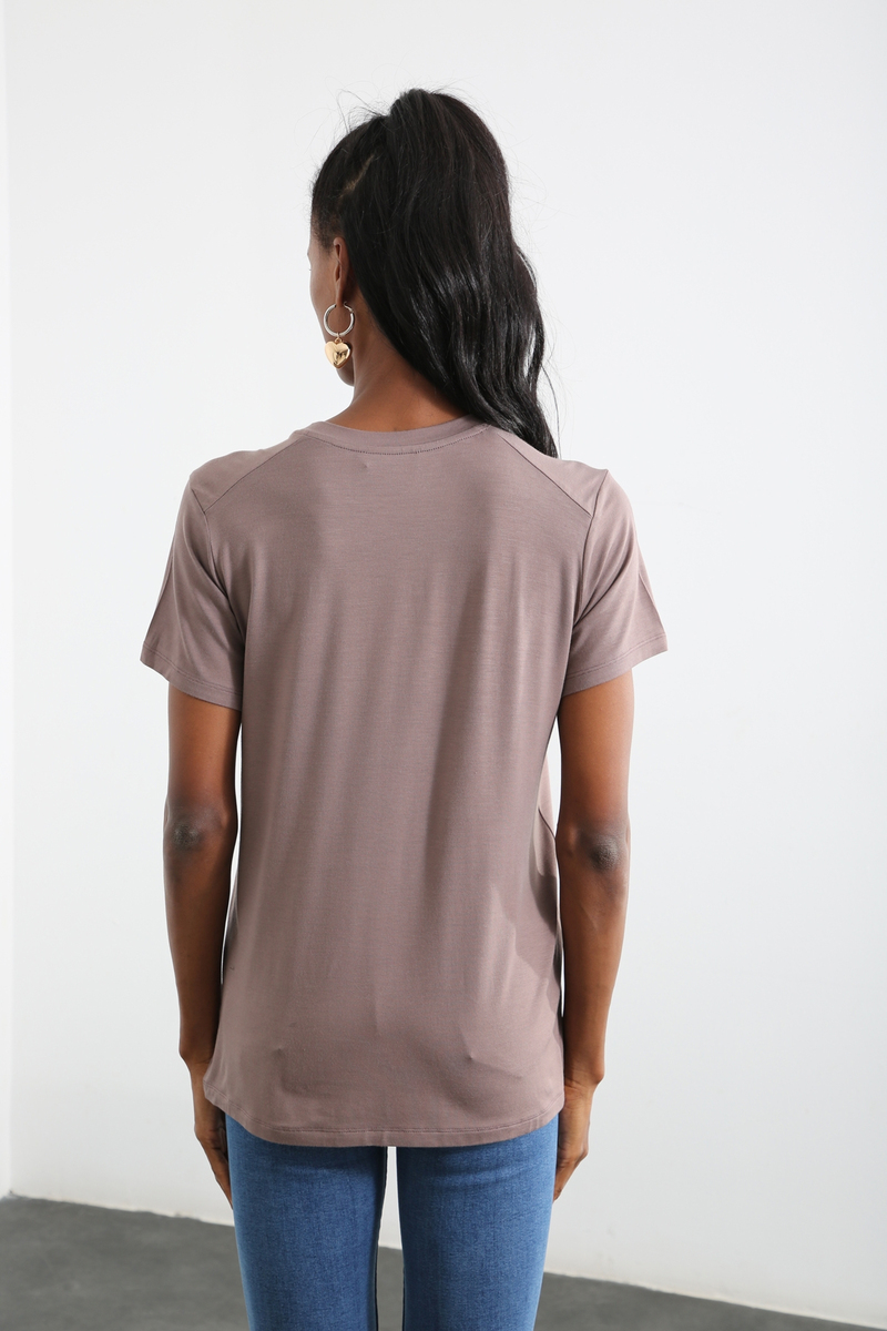 Vizon Bisiklet Yaka Kısa Kol Tshirt 