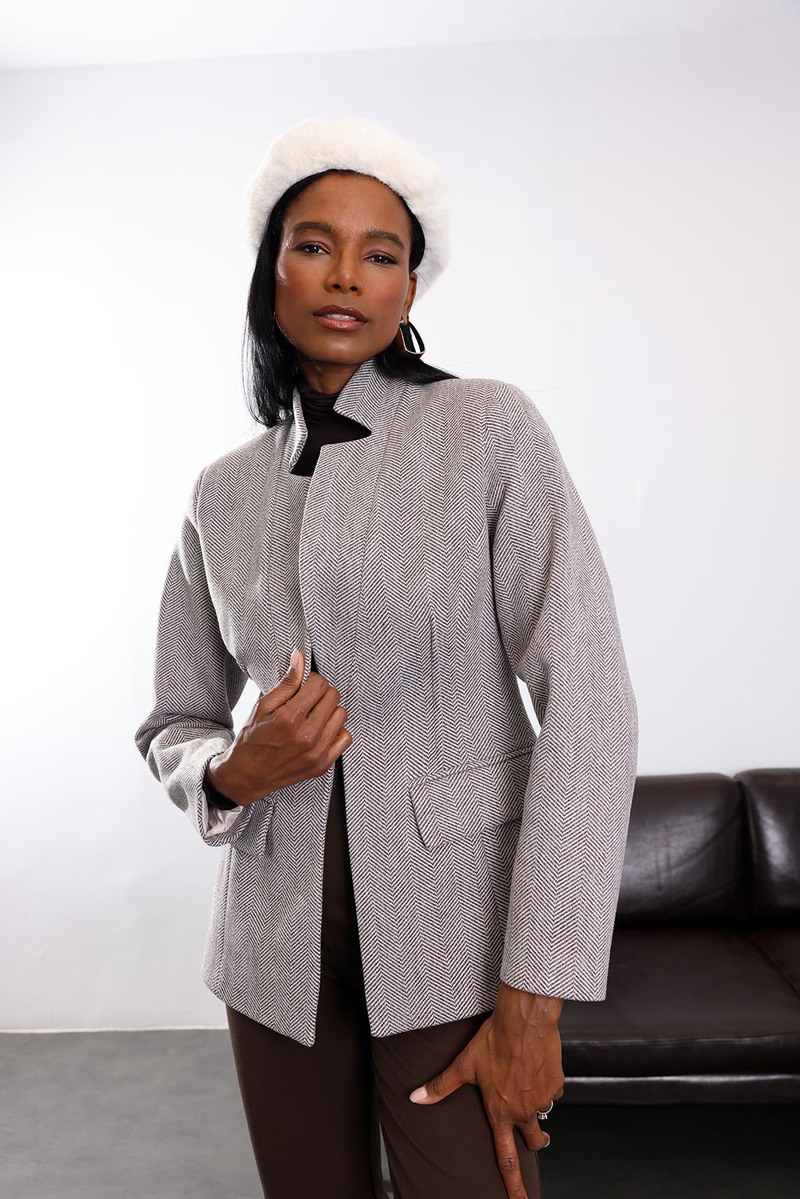 Vizon Dik Yaka Blazer Ceket 355717