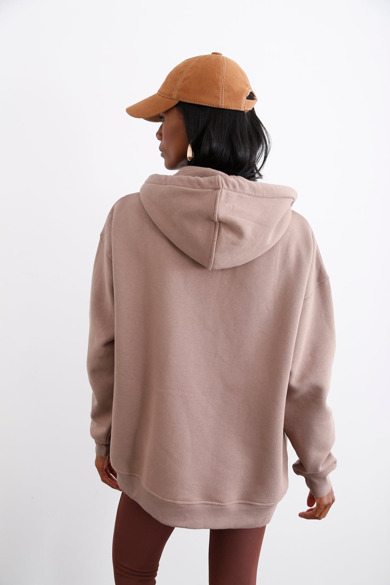 Vizon Fermuarlı Şardonlu Sweatshirt 