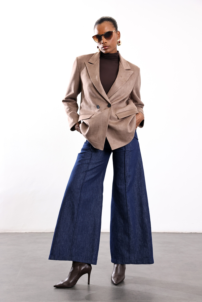 Vizon Süet Blazer Ceket 02064