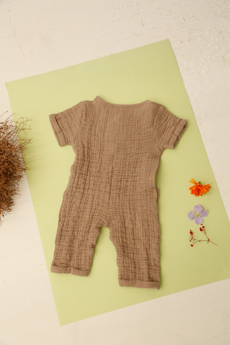 Vizon Unisex Düğmeli Müslin Tulum 10029-075