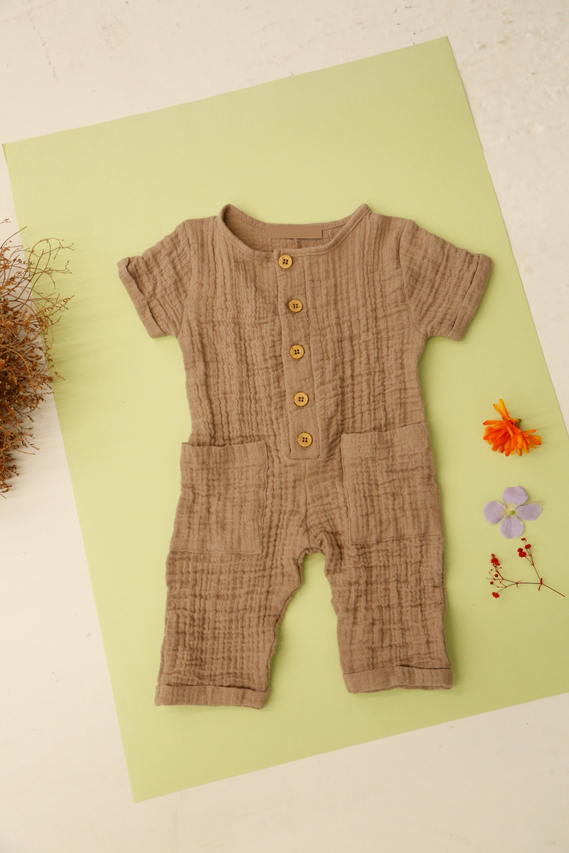 Vizon Unisex Düğmeli Müslin Tulum 10029-075