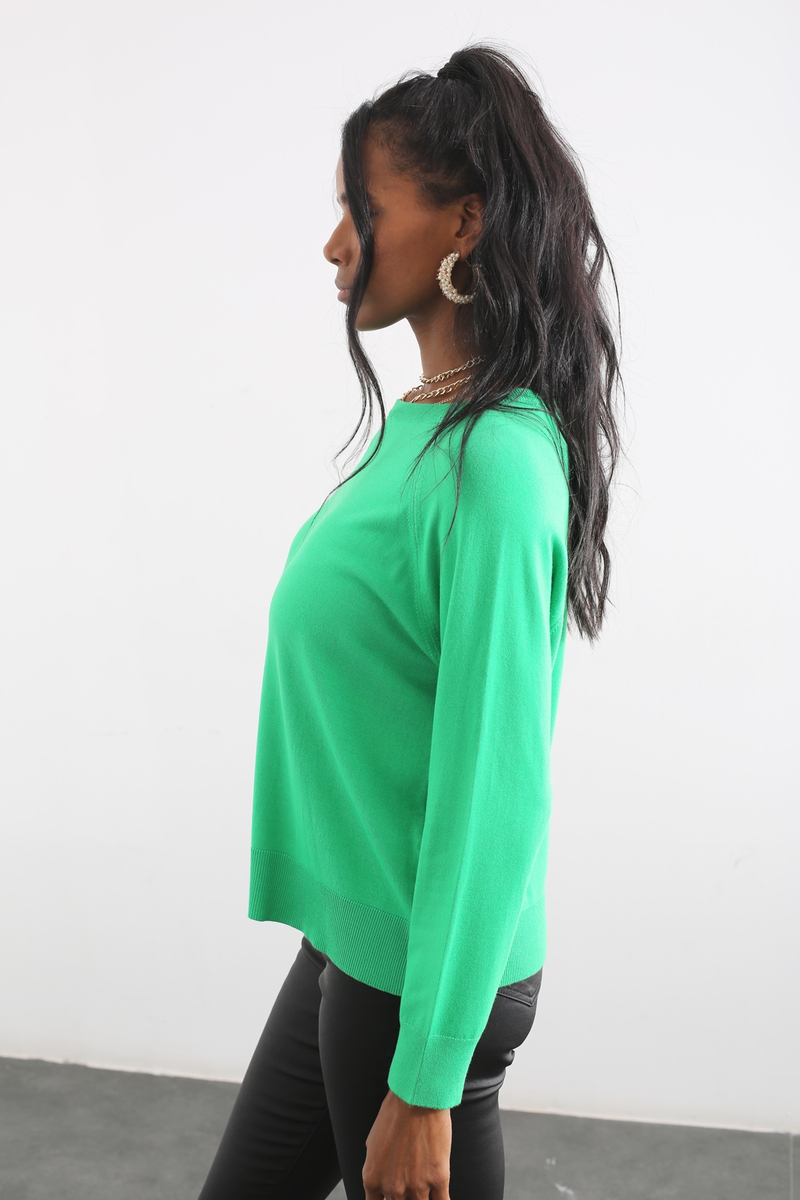 Yeşil Bisiklet Yaka Triko Kazak 151070