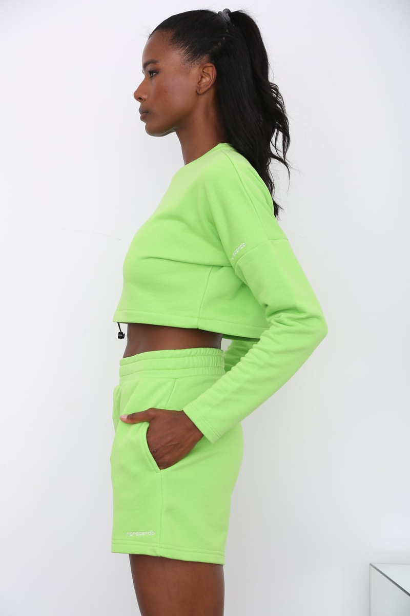 Yeşil Crop Sweatshirt 