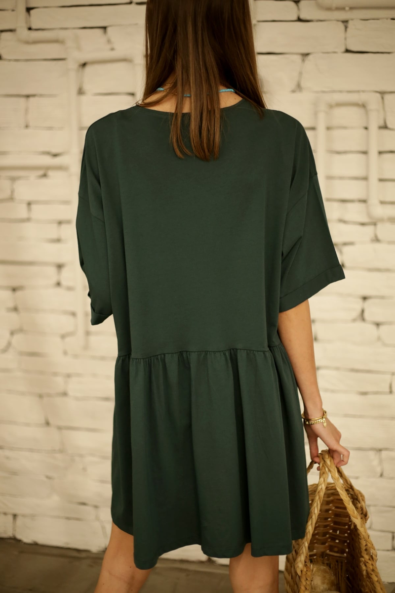 Yeşil Duble Kol Mini Elbise 1231