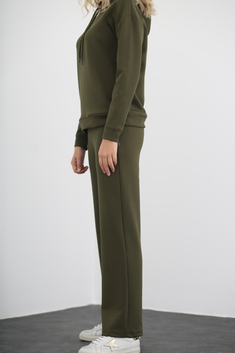 Yeşil Geniş Paça Pantolon Takım 3283