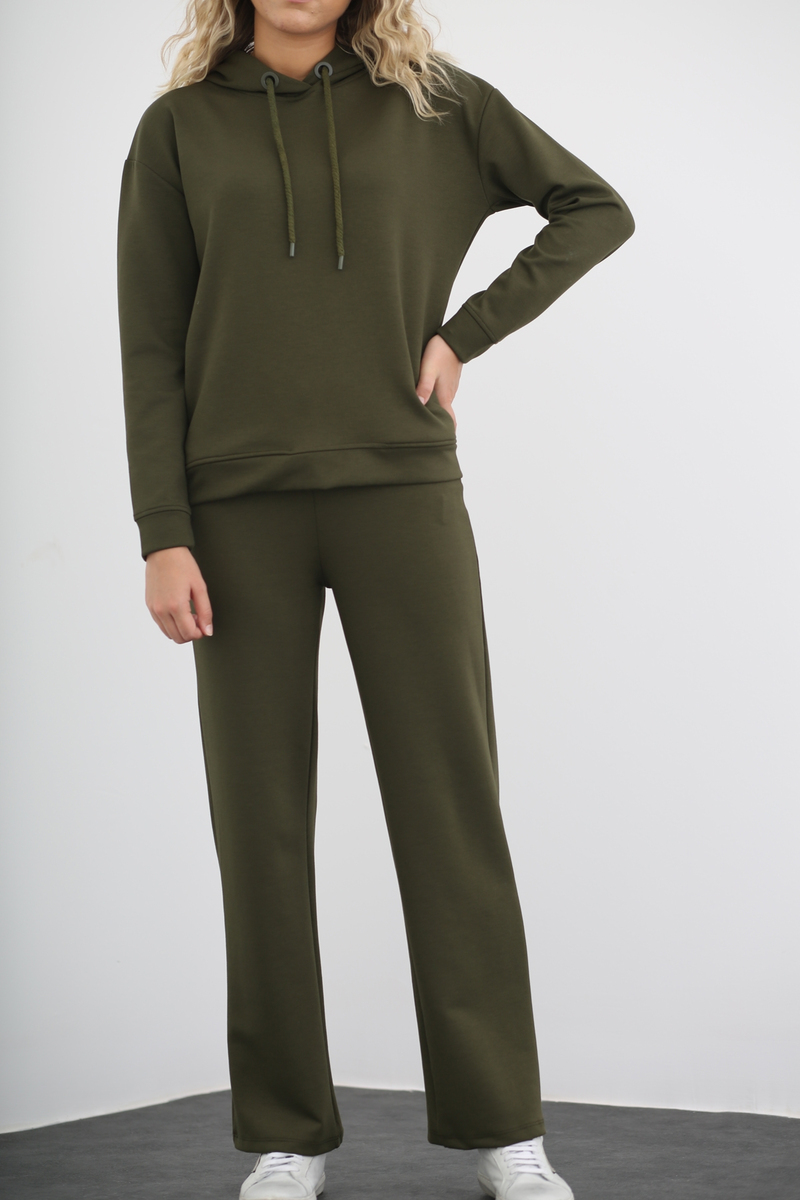 Yeşil Geniş Paça Pantolon Takım 3283