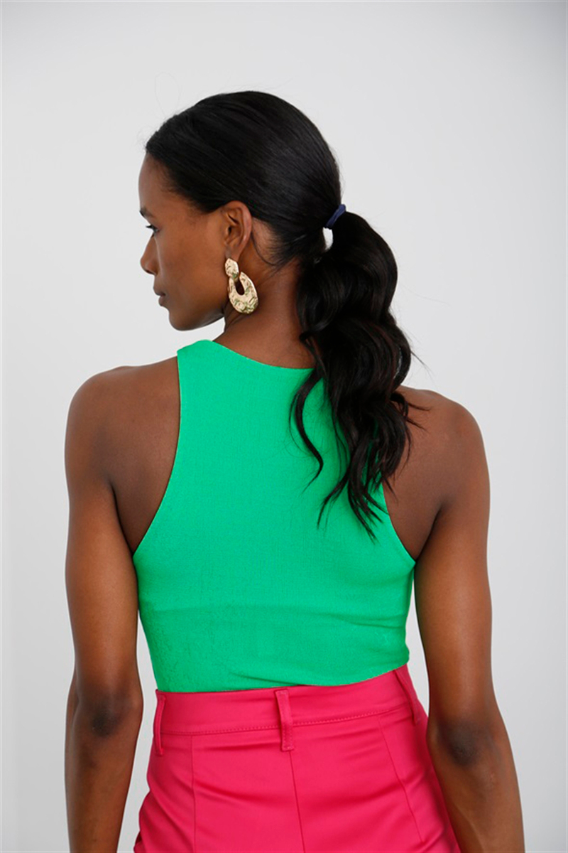 Yeşil Halter Yaka Bodysuit 70084