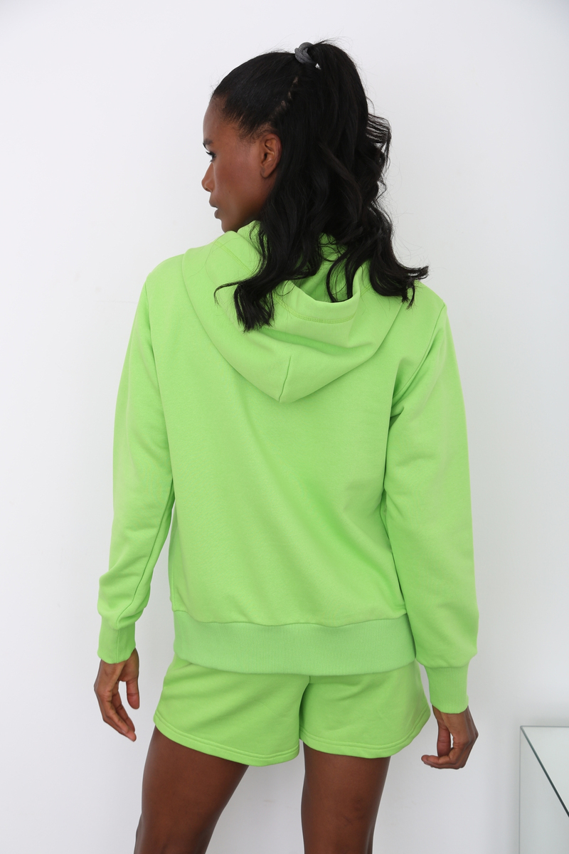 Yeşil Kapüşonlu Hoodie 
