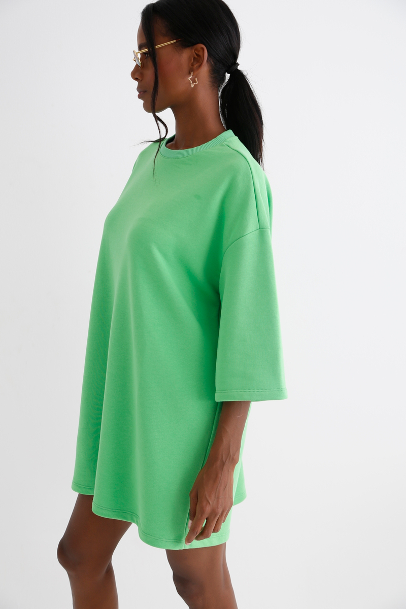 Yeşil Mini Sweat Elbise 0035