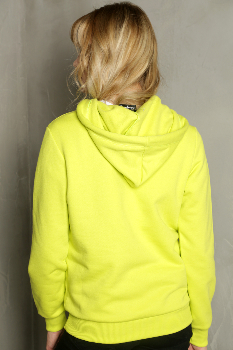 Yeşil Neon Mariquita Baskılı Kapşonlu Sweatshirt