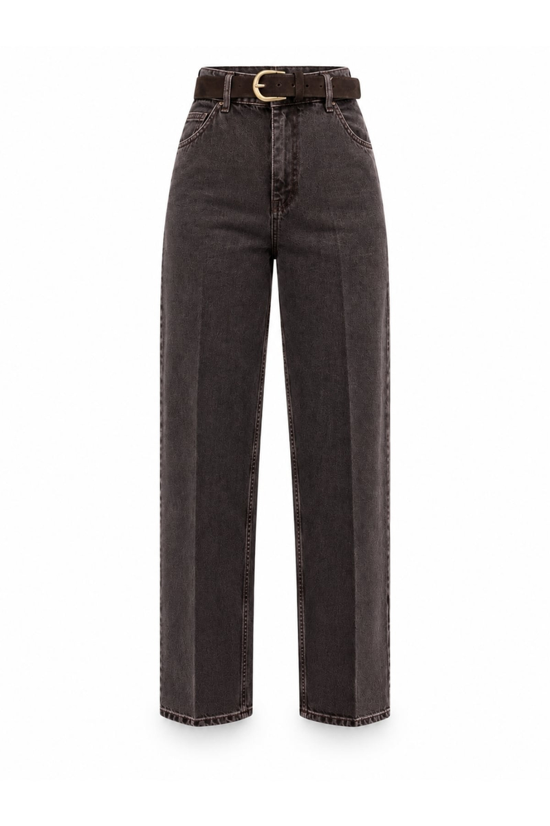 Yıkamalı Kahve Baggy Jean 3001