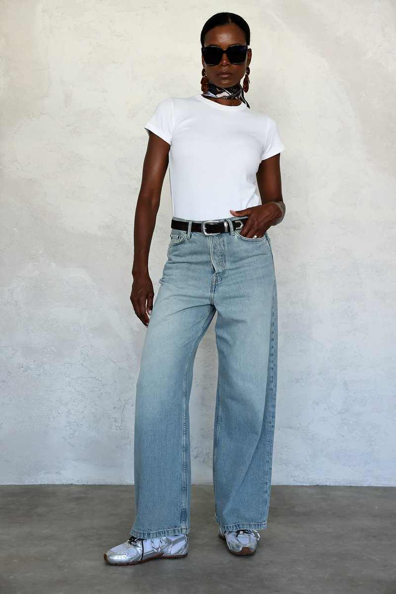 Yıkamalı Mavi Baggy Jean 