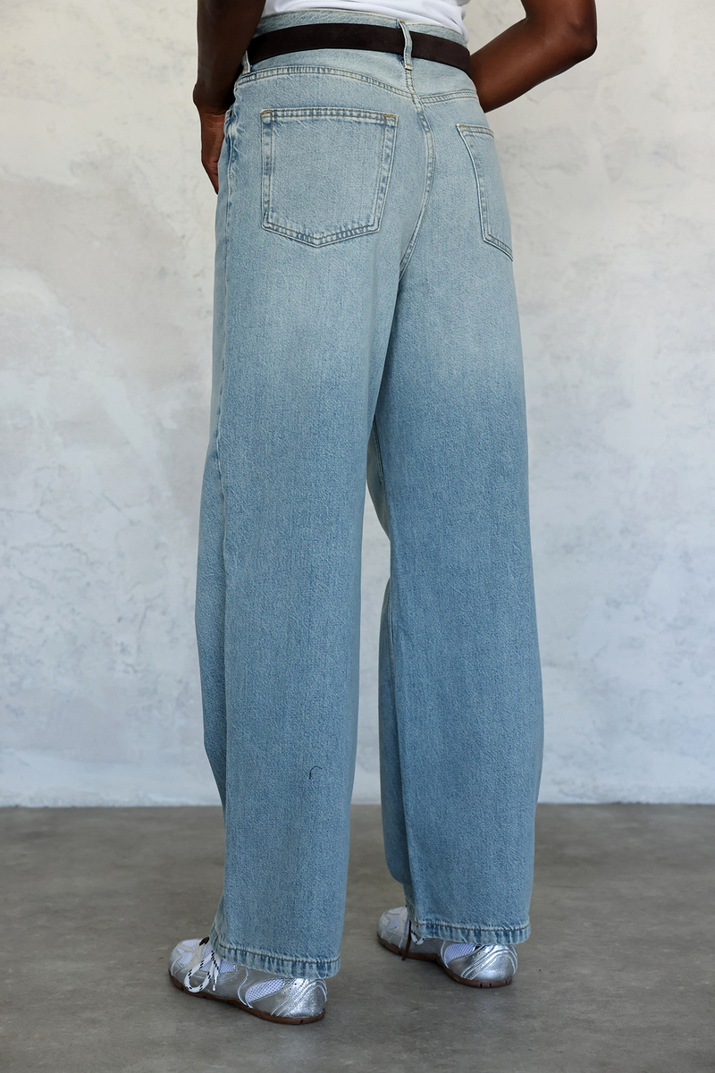 Yıkamalı Mavi Baggy Jean 