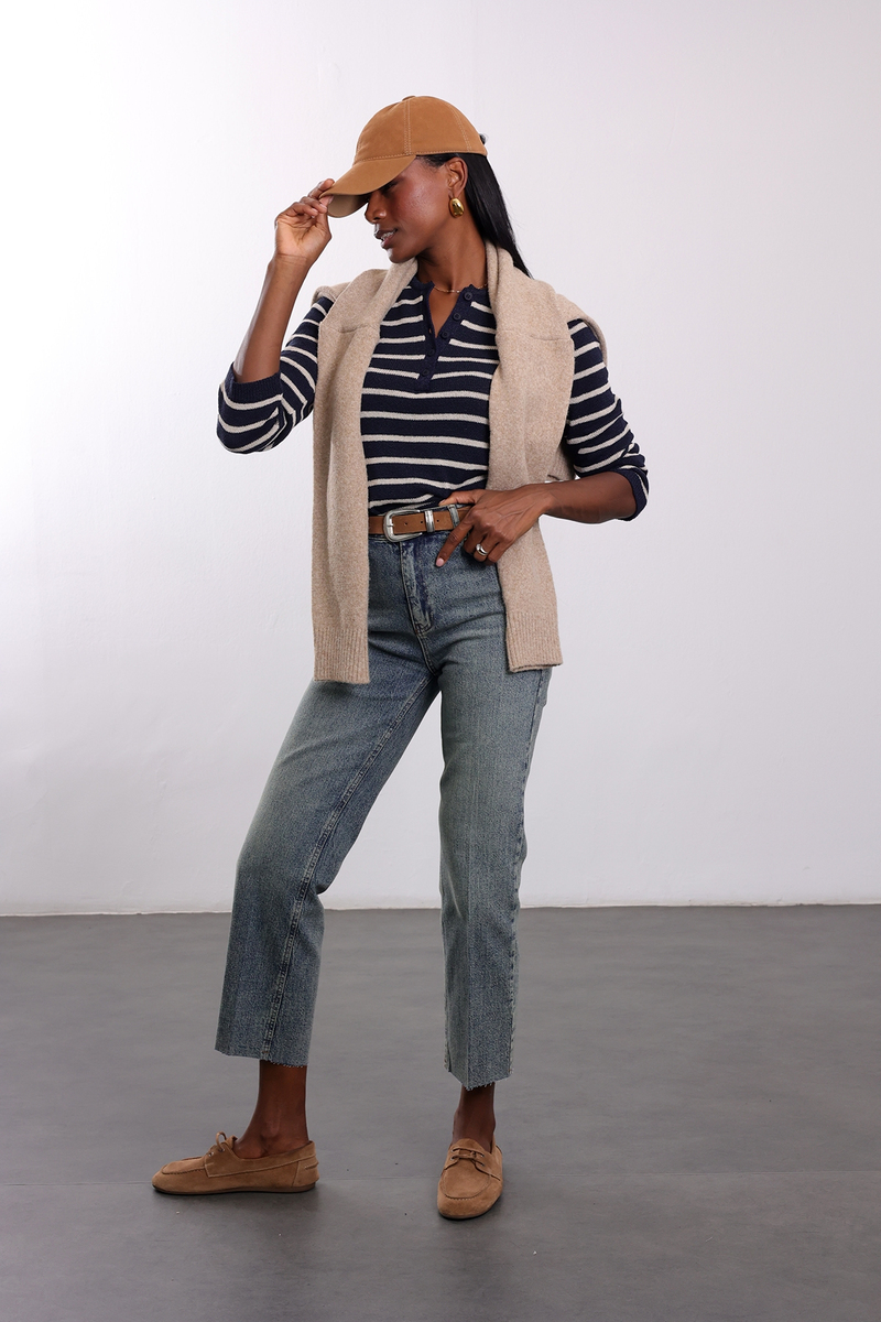 Yıkamalı Mavi Boyfit Jean 2004