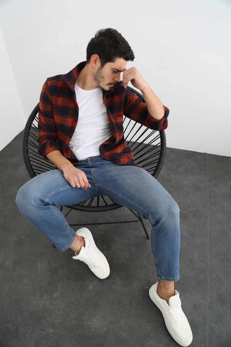 Yıkamalı Mavi Erkek Regular Jean 3879-R