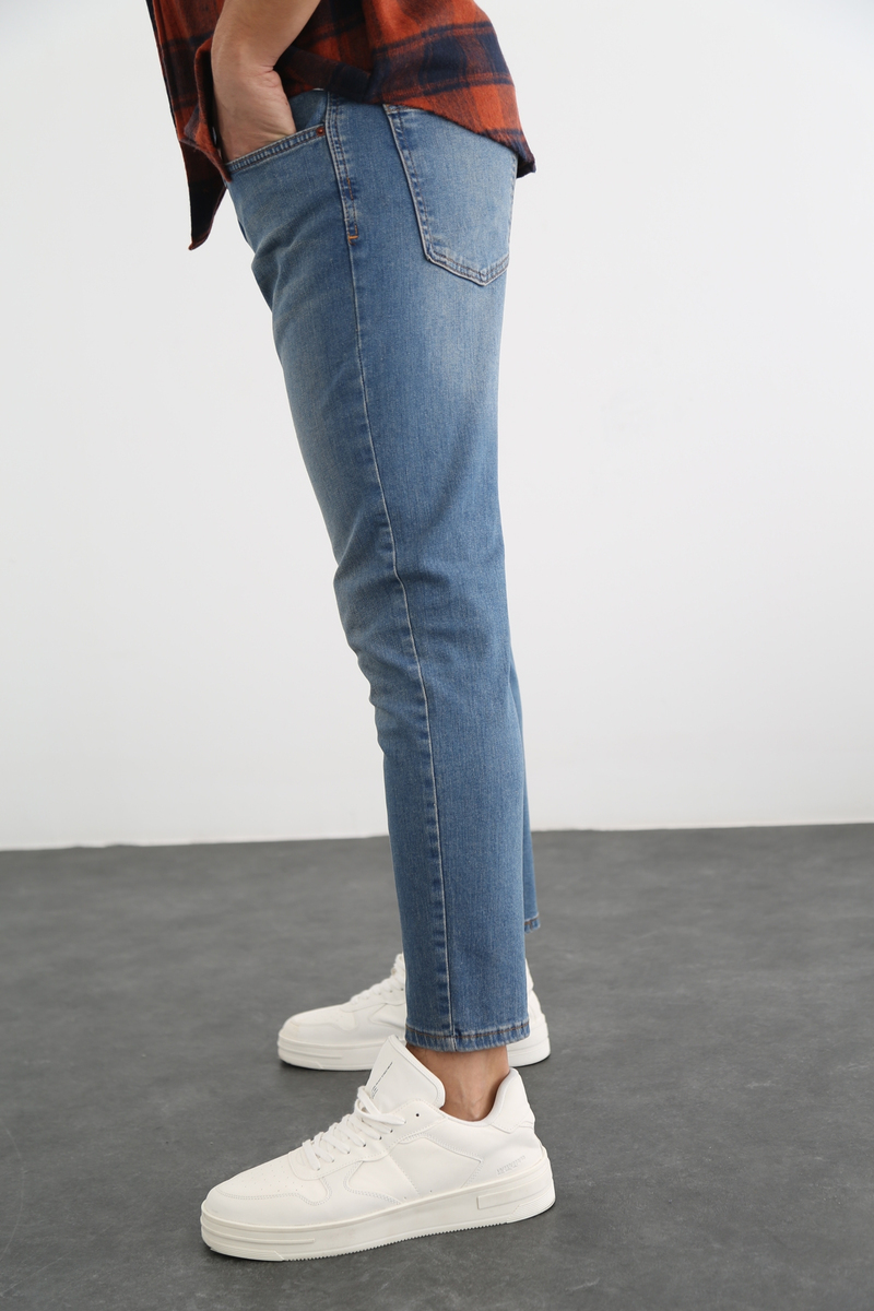 Yıkamalı Mavi Erkek Regular Jean 3879-R