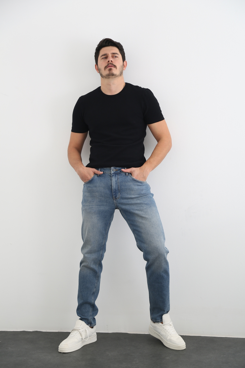 Yıkamalı Mavi Erkek Yıkamalı Jean 