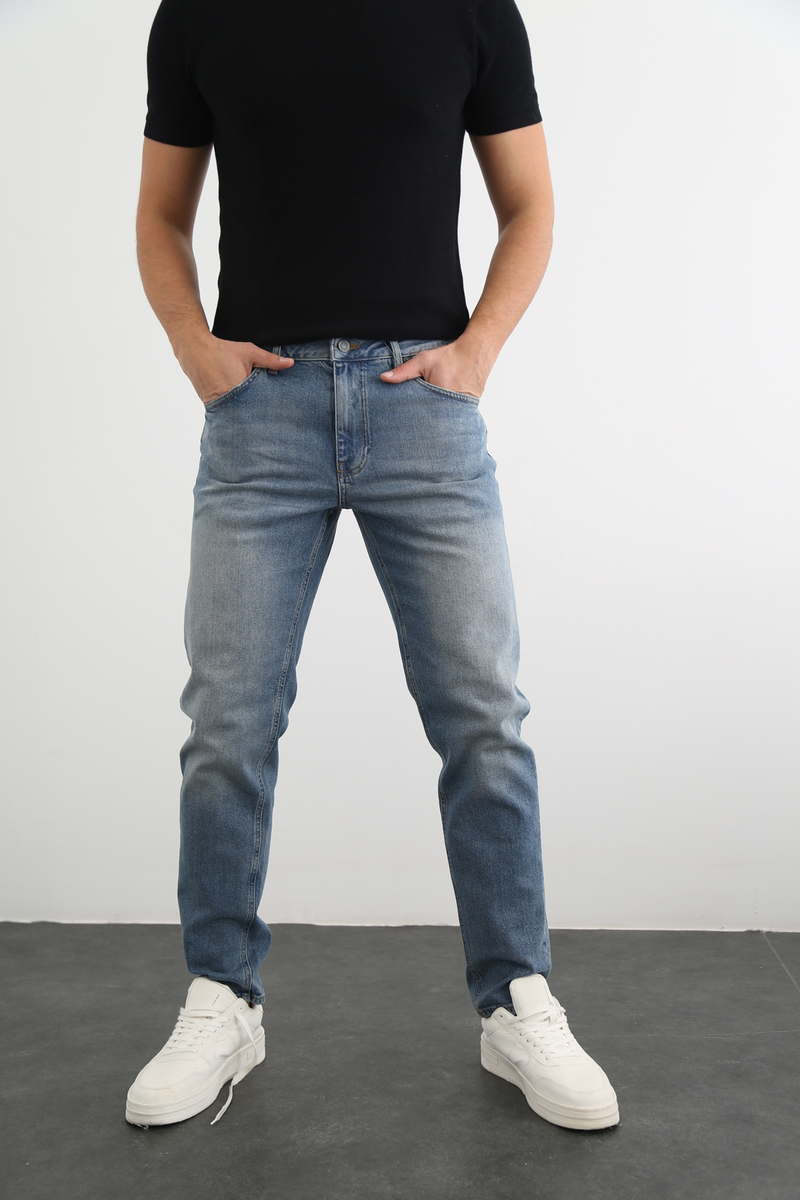 Yıkamalı Mavi Erkek Yıkamalı Jean 