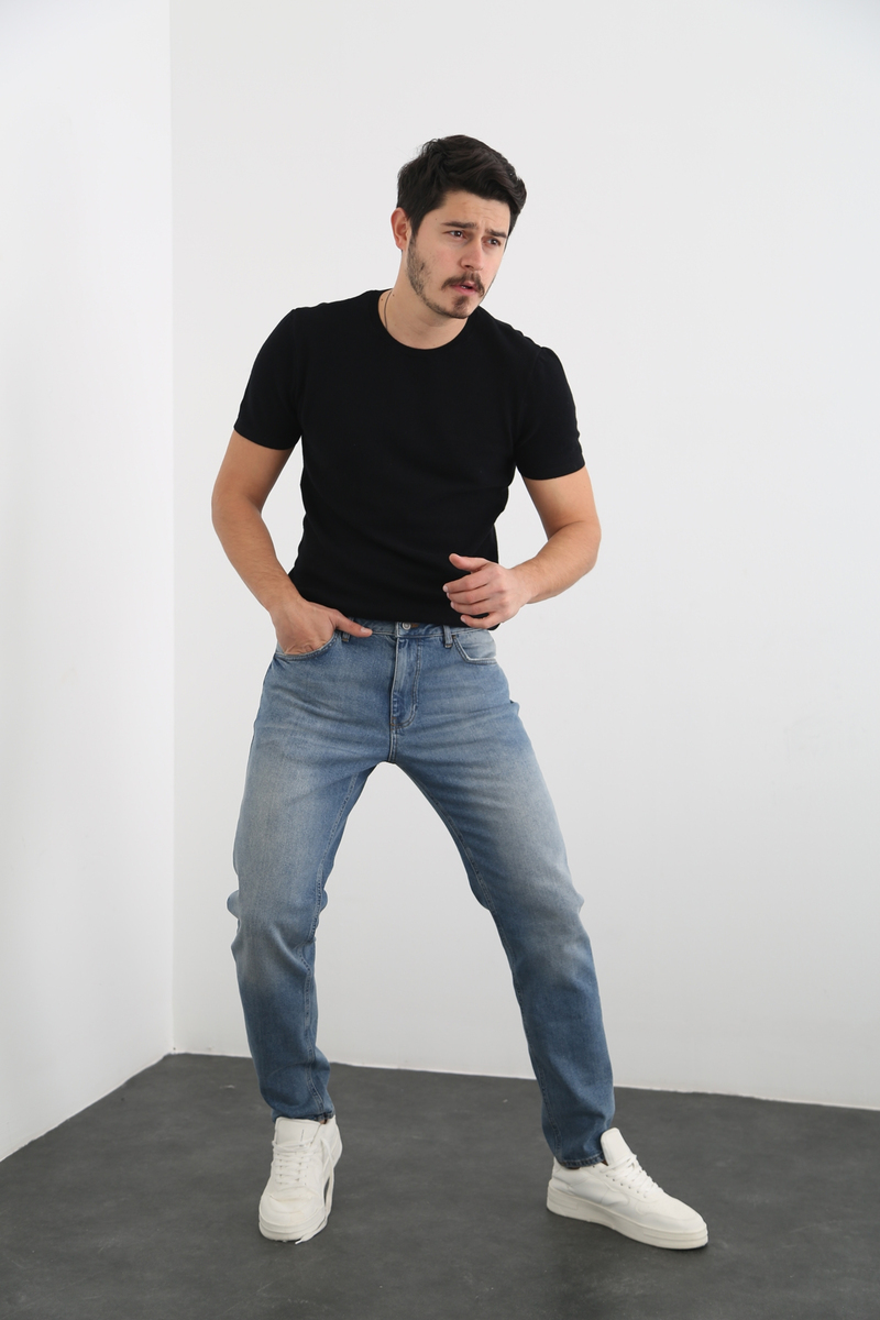 Yıkamalı Mavi Erkek Yıkamalı Jean 