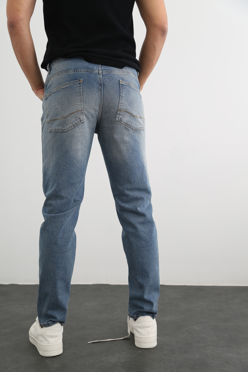Yıkamalı Mavi Erkek Yıkamalı Jean 