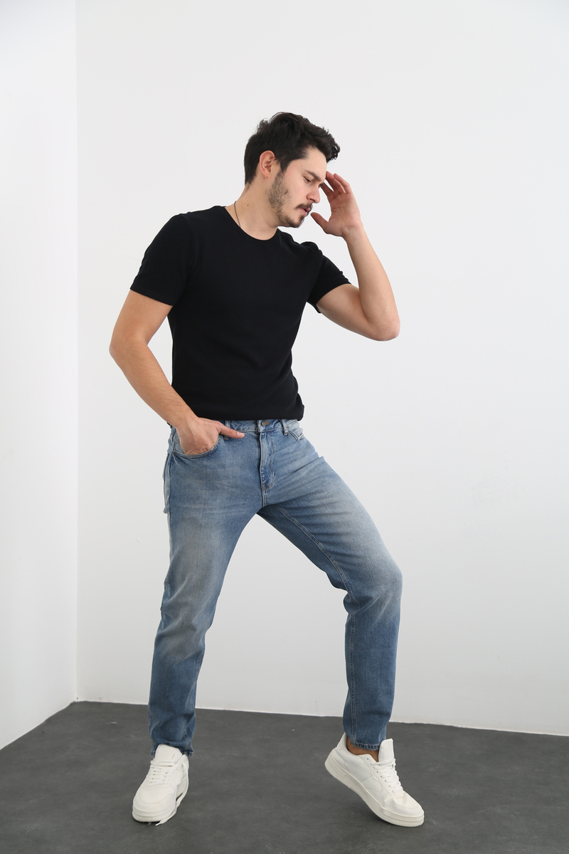 Yıkamalı Mavi Erkek Yıkamalı Jean 