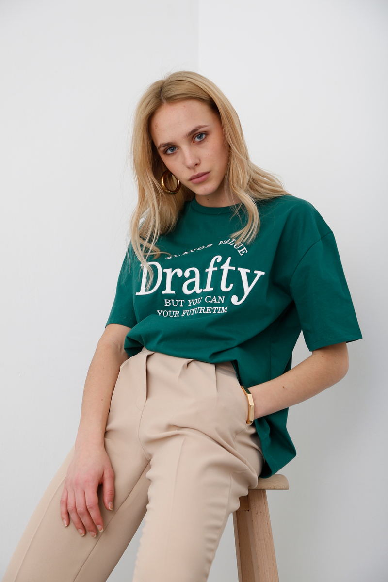 Zümrüt Drafty Nakışlı Tshirt 3652