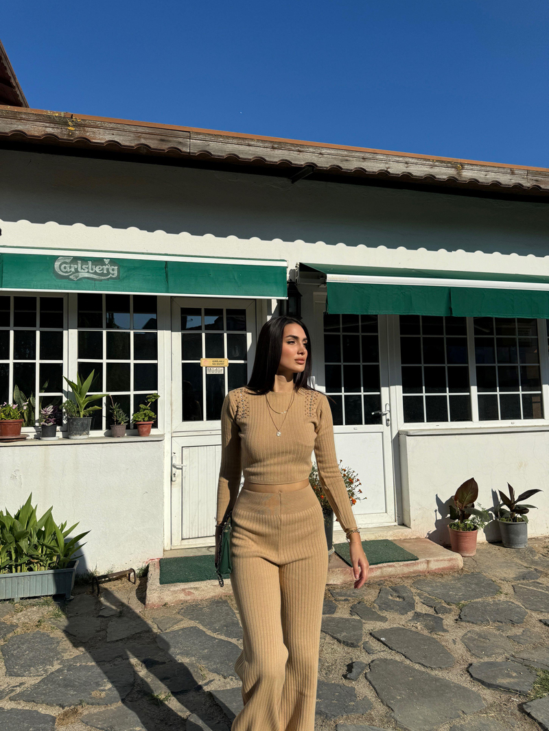 Sadie Poncuk Detaylı İkili Takım 3745 VİZON