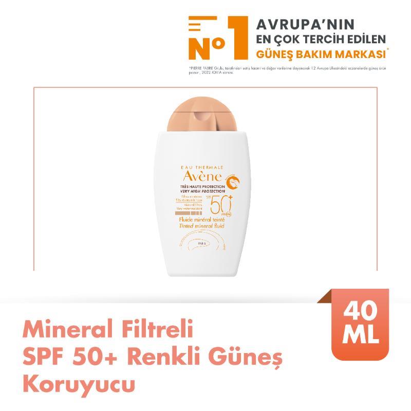 Avene Fluide Mineral Teintee Spf 50 Faktör 40 Ml Güneş Kremi