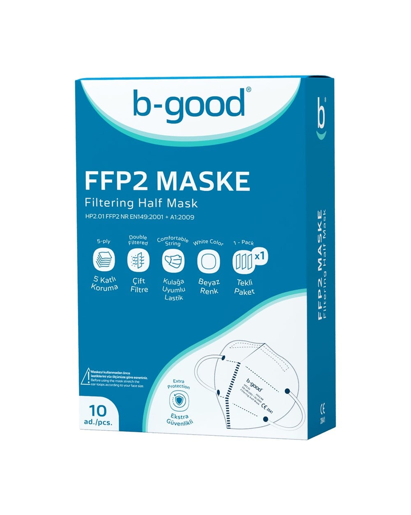 B-Good Ffp2 Beyaz Maske 10'lu