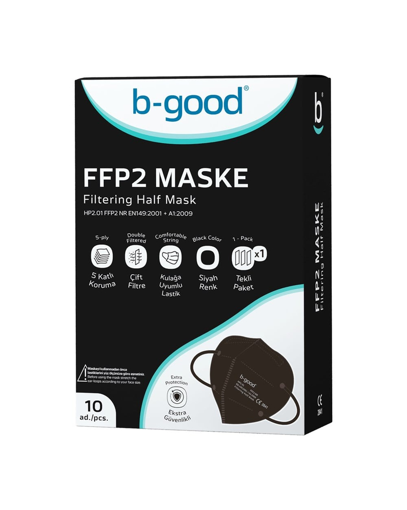 B-Good Ffp2 Siyah Maske 10'lu