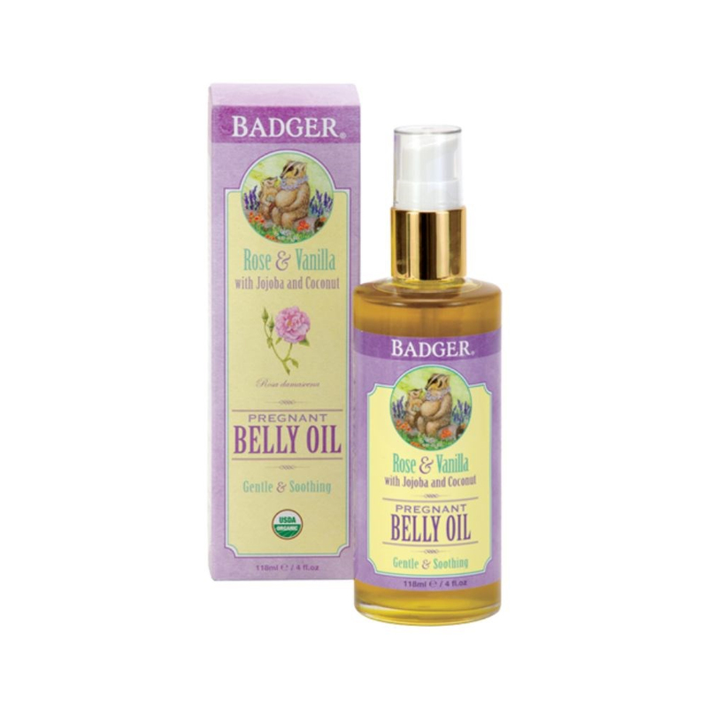 Badger Balm Belly Oil 118 ml Hamilelik Öncesi ve Sonrası İçin Karın Çevresi Nemlendirici Yağ