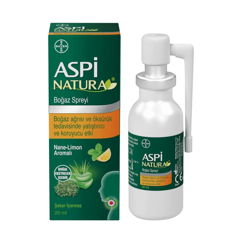 Bayer Aspinatura Nane & Limon Boğaz Spreyi 20 ml