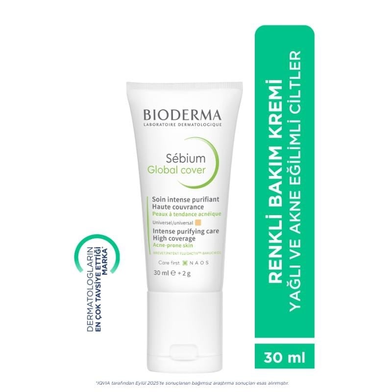 Bioderma Sebium Global Cover Renkli Bakım Kremi 30 ml