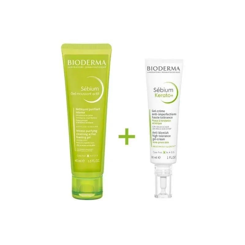 Bioderma Sebium Kerato+ Gel Creme 30 ml + Sebium Gel Moussant 45 ml