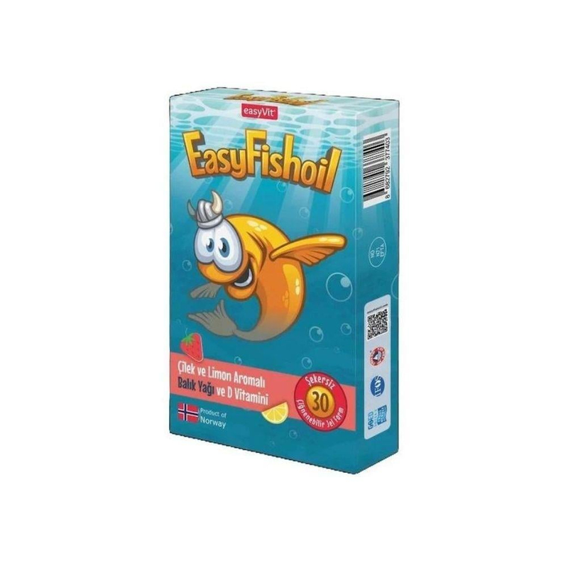Easyfishoil Çilek ve Limon Aromalı 30 Tablet