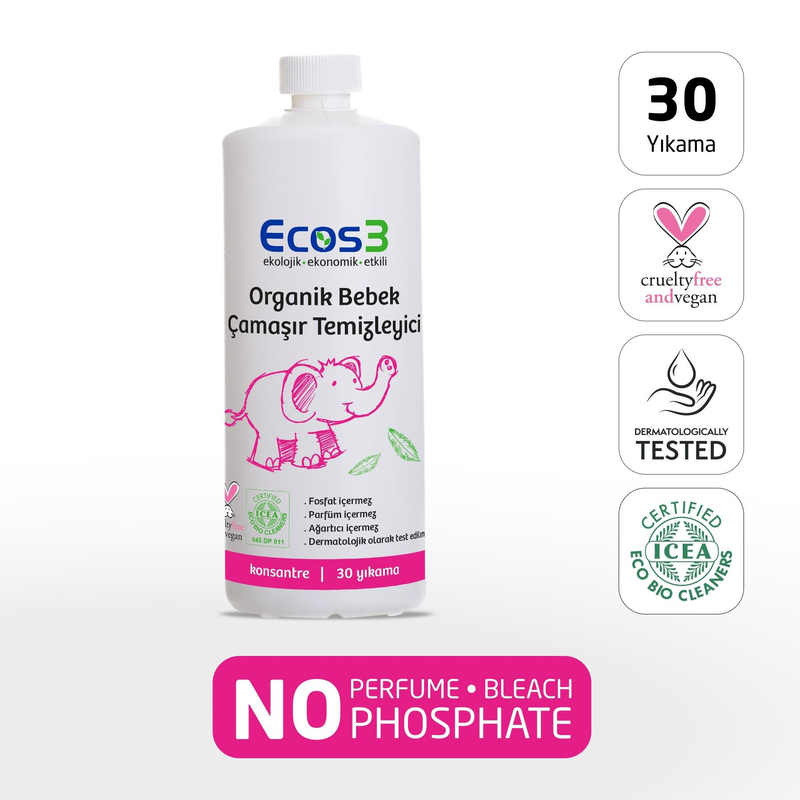 Ecos3 Organik Bebek Çamaşır Temizleyici 1050 ml