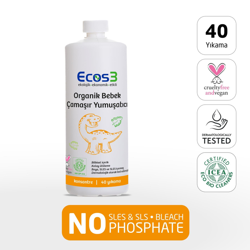 Ecos3 Organik Bebek Çamaşır Yumuşatıcı 1000 ml